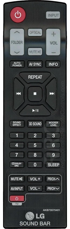 LG OEM Original Part: AKB73575401 Home Theater Sound Bar Speaker Remote Control LG OEM Original Part: AKB73575401 Home Theater Sound Bar Speaker Remote Control