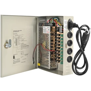 9-Channel CCTV Power Supply Box, 12V 5A with Resettable Fuse 9-Channel CCTV Power Supply Box, 12V 5A with Resettable Fuse