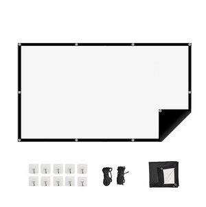 100 Inch 16:9 Projector Screen, Foldable and Washable HD White Projection Screen with Black Backing, Portable Movie Screen for Outdoor Indoor Home Theater, Camping, Meeting Room 100 Inch 16:9 Projector Screen, Foldable and Washable HD White Projection Screen with Black Backing, Portable Movie Screen for Outdoor Indoor Home Theater, Camping, Meeting Room