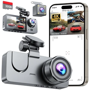 Dash Cam Front and Rear Inside 3 Channel 4K Full UHD Dash Camera for Cars Dash Cam Front and Rear Inside 3 Channel 4K Full UHD Dash Camera for Cars