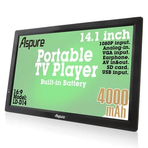 aspure 14" Portable TV with Antenna,Black aspure 14" Portable TV with Antenna,Black