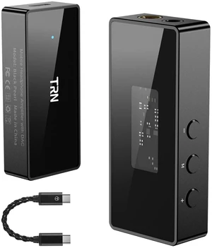 TRN Black Pearl USB-C DAC Amp, Dual CS43131 Portable Headphone Amplifier TRN Black Pearl USB-C DAC Amp, Dual CS43131 Portable Headphone Amplifier