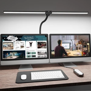 ShineTech LED Desk Lamp for Home Office, 5000K Bright Double Head Architect Task Lamps with Clamp, Dimmable Adjustable Flexible, Black ShineTech LED Desk Lamp for Home Office, 5000K Bright Double Head Architect Task Lamps with Clamp, Dimmable Adjustable Flexible, Black