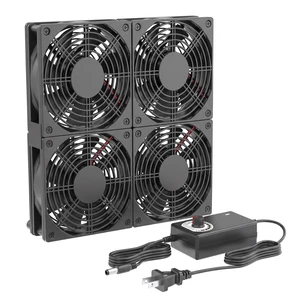 Eiovnur Adjustable Speed 4 Fans Cooling Pad, 4x120mm Computer Fan with AC Power Speed Controller Cooling for Game Console Laptop Router Network Cabinet Eiovnur Adjustable Speed 4 Fans Cooling Pad, 4x120mm Computer Fan with AC Power Speed Controller Cooling for Game Console Laptop Router Network Cabinet