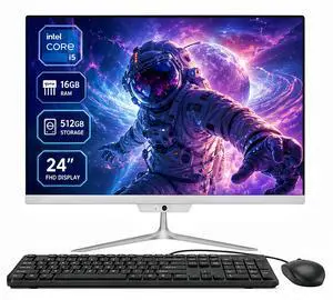 All in one pc, 24" FHD Intel Core i5 up to 3.6GHz, 16GB RAM, 512GB SSD, Built-in HD Webcam, Win 10, White (Mouse & Keyboard) All in one pc, 24" FHD Intel Core i5 up to 3.6GHz, 16GB RAM, 512GB SSD, Built-in HD Webcam, Win 10, White (Mouse & Keyboard)