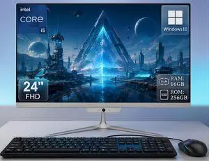 All in one desktop computer, 24" FHD Intel Core i5 up to 3.6GHz, 16GB RAM, 256GB SSD, Built-in HD Webcam, Win 10, White (Mouse & Keyboard) All in one desktop computer, 24" FHD Intel Core i5 up to 3.6GHz, 16GB RAM, 256GB SSD, Built-in HD Webcam, Win 10, White (Mouse & Keyboard)