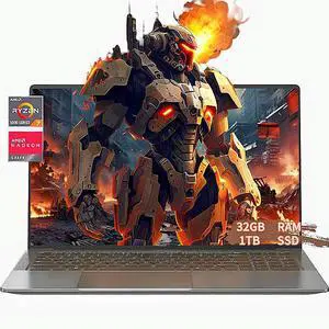 TOEMAAGIC Laptop ,Gaming Laptop 15.6 FHD , AMD Ryzen 7 5825U, 32GB RAM, 1TB SSD, Windows 11PRO, Graphite, Backlit KB, Gray