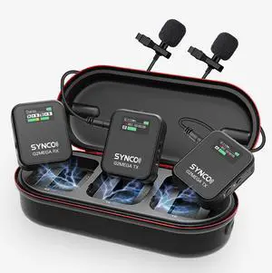 SYNCO AUDIO G2A2 MEGA Wireless Lavalier Mic Set  Crystal Clear Sound for Video & Streaming
