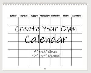 Blank Wall Calendar 2026-2027, DIY Scrapbook Hanging Monthly Calendar, Undated Spiral Bound Calendar, Create Your Own Custom Calendar, 9 x 12 Inch Closed, 18 x 12 Inch Open, Wall Planner for Home & Of Blank Wall Calendar 2026-2027, DIY Scrapbook Hanging Monthly Calendar, Undated Spiral Bound Calendar, Create Your Own Custom Calendar, 9 x 12 Inch Closed, 18 x 12 Inch Open, Wall Planner for Home & Of