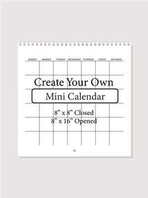 Spiral Bound Hanging Monthly Calendar, Create Your Own Blank Scrapbook Wall Calendar, Undated, 8 Inch X 8 Inch Size Closed, 8 x 16 Inch Size Open, DIY Spiral Bound Hanging Spiral Bound Hanging Monthly Calendar, Create Your Own Blank Scrapbook Wall Calendar, Undated, 8 Inch X 8 Inch Size Closed, 8 x 16 Inch Size Open, DIY Spiral Bound Hanging