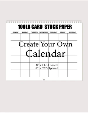 Spiral Bound Hanging Monthly Calendar, Create Your Own Blank Scrapbook Wall Calendar, Undated, 8 Inch X 11.5 Inch Size Closed, 8 x 23 inch Size Open, DIY Spiral Bound Spiral Bound Hanging Monthly Calendar, Create Your Own Blank Scrapbook Wall Calendar, Undated, 8 Inch X 11.5 Inch Size Closed, 8 x 23 inch Size Open, DIY Spiral Bound