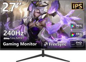 Raywego 27inch Gaming Computer Monitor IPS 240Hz FHD(1920×1080P), 99% sRGB,1ms Response Time, 400cd/m²,AMD Freesync, Crosshair & Eye-Care Tech,Low Blue Light,HDMI 2.0,DP 1.4,Supports Wall-Mounted Raywego 27inch Gaming Computer Monitor IPS 240Hz FHD(1920×1080P), 99% sRGB,1ms Response Time, 400cd/m²,AMD Freesync, Crosshair & Eye-Care Tech,Low Blue Light,HDMI 2.0,DP 1.4,Supports Wall-Mounted