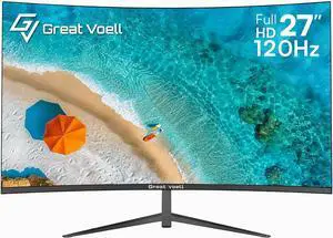 Great Voell 27-inch Curved Monitor, 120Hz FHD VA Display for Home/Office Use, HDR10 | 99% sRGB Color, 4000:1 Contrast Ratio, HDR10, Eye Care Technology, Game Mode, HDMI/VGA, Black,VESA Great Voell 27-inch Curved Monitor, 120Hz FHD VA Display for Home/Office Use, HDR10 | 99% sRGB Color, 4000:1 Contrast Ratio, HDR10, Eye Care Technology, Game Mode, HDMI/VGA, Black,VESA