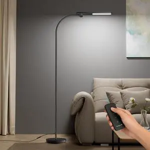 Honeywell LED Floor Lamp with Remote, CRI97 Dimmable Gooseneck 77" Black Honeywell LED Floor Lamp with Remote, CRI97 Dimmable Gooseneck 77" Black