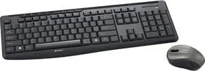 Verbatim Wireless Silent Mouse & Keyboard Combo - 2.4GHz with Nano Receiver - Ergonomic, Noiseless, and Silent for Mac and Windows - Graphite (99779)