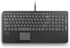 Perixx PERIBOARD-534 US, Wired Compact USB Keyboard with Touchpad - X Type Scissor Keys - 15.63x7.80x1.18 inches - Build-in 2 USB Hubs and Number Pad