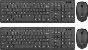 (2pack) Wireless Keyboard and Mouse Combo - Rii Standard Office PC Keyboard and Optical Wireless Mice for Windows/Android TV Box/PC/Laptop/PS3/4