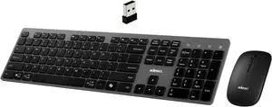 Adesso Wireless Scissor Switch Keyboard and Mouse Combo with Copilot AI Hotkey - Multi-OS Compatible for Mac, Quiet Switches, USB-A 2.4GHz Dongle
