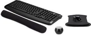 HP Wireless Keyboard & Mouse 300 PC Accessories Bundle with Gel Mouse & Wrist Pads, & Mini Bluetooth Speaker with Professional Sound, Built-in Mic & Remote Selfie Button