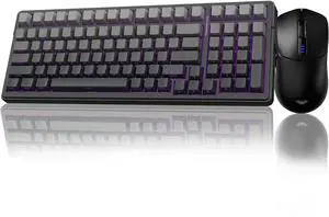 AULA Wireless Keyboard and Mouse Combo, F99 Pro Mechanical Keyboards,Gasket Hot Swappable Custom Keyboard+SC580 Wireless Gaming Mouse Black
