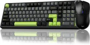 AULA Wireless Keyboard and Mouse Combo, F99 Pro Mechanical Keyboards with Knob,Tri-Mode Hot Swappable Custom Keyboard+SC580 Wireless Gaming Mouse Black