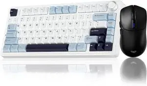 AULA Wireless Keyboard and Mouse Combo, F75 Mechanical Keyboards Hot Swappable Custom Keyboard+SC580 Wireless Gaming Mouse Black