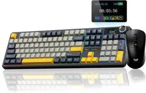 AULA Wireless Keyboard and Mouse Combo, F108 Pro Full Size Mechanical Keyboard SC680 Wireless Mouse