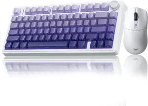 AULA Wireless Keyboard and Mouse Combo, F75 Pro Wireless Mechanical Keyboards,75% Gasket Hot Swappable Custom Keyboard+SC580 Wireless Gaming Mouse White