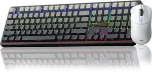 AULA Wireless Keyboard and Mouse Combo, F108 Full Size Mechanical Keyboard SC580 Tri-Mode Gaming Mouse