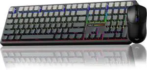 AULA Wireless Keyboard and Mouse Combo, F108 Full Size Mechanical Keyboard SC580 Tri-Mode Gaming Mouse