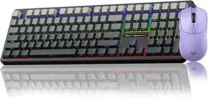 AULA Wireless Keyboard and Mouse Combo, F108 Full Size Mechanical Keyboard SC580 Tri-Mode Gaming Mouse