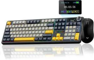 AULA Wireless Keyboard and Mouse Combo, F108 Pro Full Size Mechanical Keyboard SC900 Pro Wireless Mouse