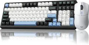 AULA Wireless Keyboard and Mouse Combo, F99 Wireless Mechanical Keyboards Hot Swappable Custom Keyboard+SC580 Wireless Gaming Mouse White