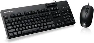 IOGEAR 104-Key Keyboard with Built-in Common Access Card Reader & 3-Button Mouse Combo, TAA Compliant