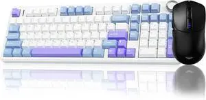 AULA Wireless Keyboard and Mouse Combo, F99 Pro Mechanical Keyboards with Knob,Tri-Mode Hot Swappable Gasket Keyboard+SC580 Wireless Gaming Mouse Black