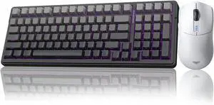 AULA Wireless Keyboard and Mouse Combo, F99 Pro Mechanical Keyboards,Gasket Hot Swappable Custom Keyboard+SC580 Wireless Gaming Mouse White