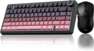 AULA Wireless Keyboard and Mouse Combo, F75 Pro Wireless Mechanical Keyboards,75% Gasket Hot Swappable Custom Keyboard+SC580 Wireless Gaming Mouse Black