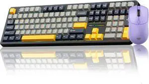 AULA Wireless Keyboard and Mouse Combo, F108 Full Size Mechanical Keyboard SC580 Tri-Mode Gaming Mouse