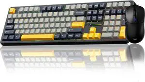 AULA Wireless Keyboard and Mouse Combo, F108 Full Size Mechanical Keyboard SC580 Tri-Mode Gaming Mouse