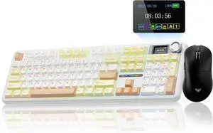 AULA Wireless Keyboard and Mouse Combo, F108 Pro Full Size Mechanical Keyboard SC900 Pro Wireless Mouse
