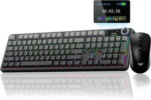 AULA Wireless Keyboard and Mouse Combo, F108 Pro Full Size Mechanical Keyboard SC680 Wireless Mouse