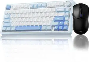 AULA Wireless Keyboard and Mouse Combo, F75 75% Wireless Mechanical Keyboards,Gasket Hot Swappable Keyboard+SC580 Wireless Gaming Mouse Black