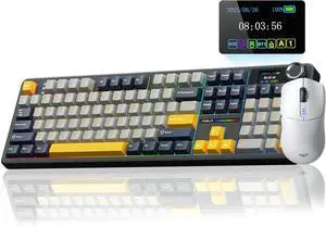 AULA Wireless Keyboard and Mouse Combo, F108 PRO Full Size Keyboard SC580 Tri-Mode Gaming Mouse
