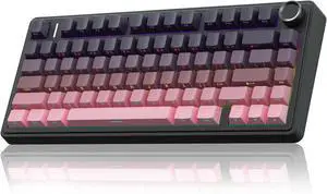AULA F75 Pro Wireless Mechanical Keyboard,75% Gasket Hot Swappable Custom Keyboard,RGB Backlit,Pre-lubed Reaper Switches,Side Printed PBT Keycaps Mechanical Gaming Keyboards, Pink&Black