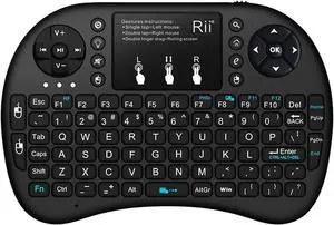 Rii i8+ 2.4GHz Mini Wireless Keyboard with Touchpad Mouse, LED Backlit, Rechargable Li-ion Battery (Updated 2017,Backlit)