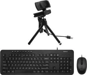 Macally Wired Keyboard & Mouse Combo and a 1080P Webcam, Seamless Conference Meetings