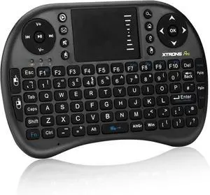 XTRONS Mini Keyboard Mouse Touchpad Black 2.4GHz Wireless for PC/Pad/Laptop/TV Box