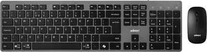 Adesso WKB-7300BB-UK - UK Layout USB C Wireless Scissor Switch Keyboard and Mouse Combo with Copilot AI Hotkey - Multi-OS Compatible for Mac, Quiet Switches, Type C 2.4GHz Dongle