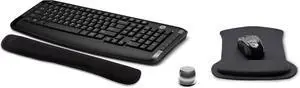 HP Wireless Keyboard & Mouse 300 PC Accessories Bundle with Gel Mouse & Wrist Pads, & Micro Bluetooth Speaker with Professional Sound, Built-in Mic & Remote Selfie Button
