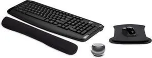 HP Wireless Keyboard & Mouse 300 PC Accessories Bundle with Gel Mouse & Wrist Pads, & Mini Bluetooth Speaker with Professional Sound, Built-in Mic & Remote Selfie Button